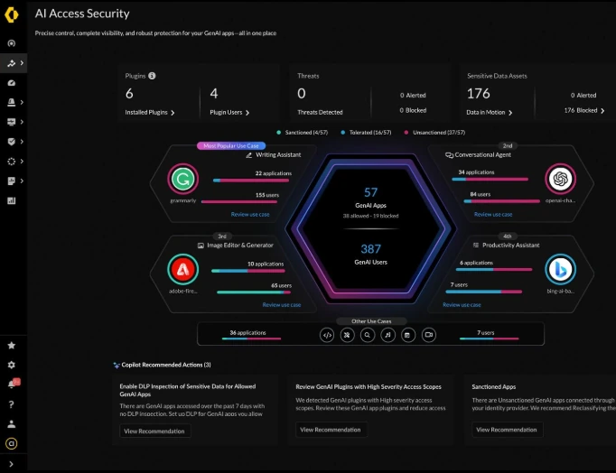 AI security dashboard tracks agent access, data risks and oversharing.